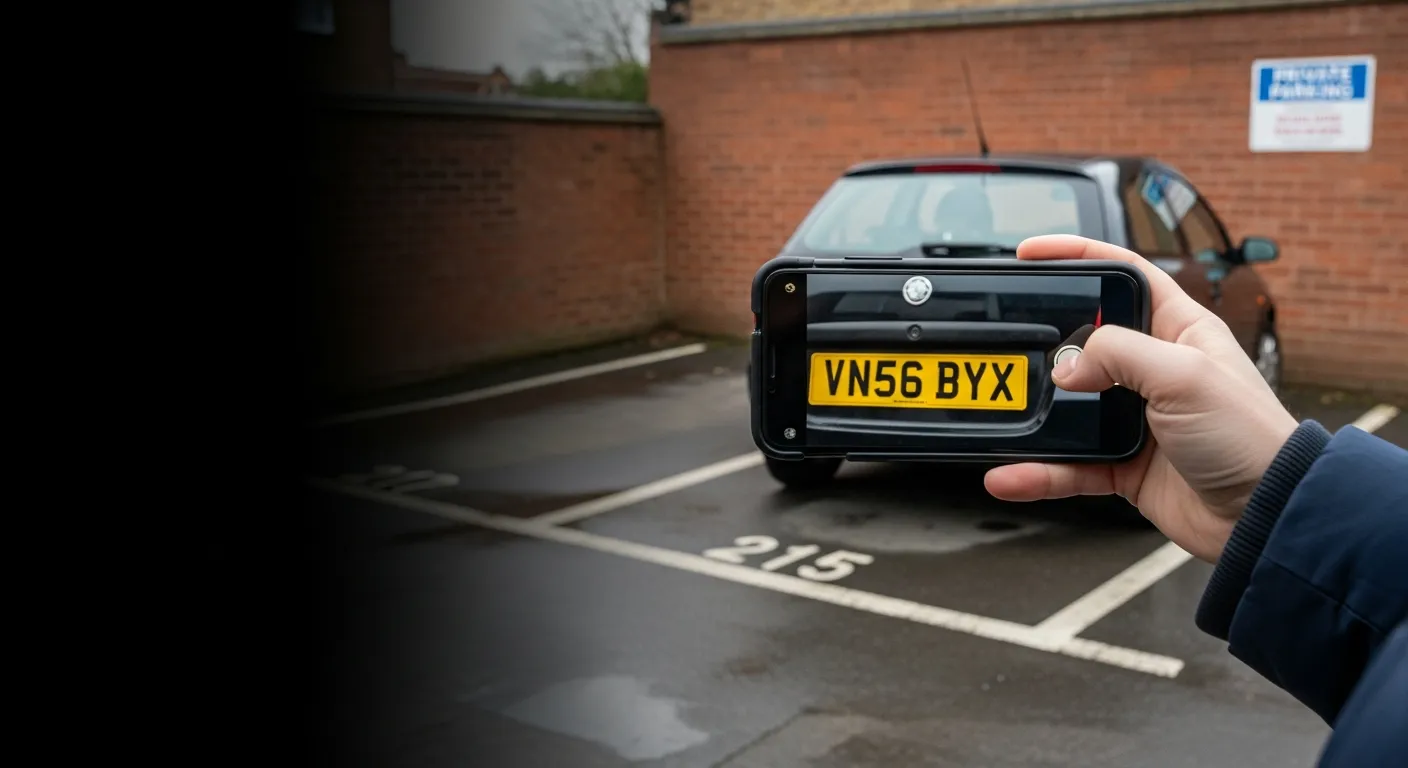 Site owner photographing an unauthorised vehicle in a private car park